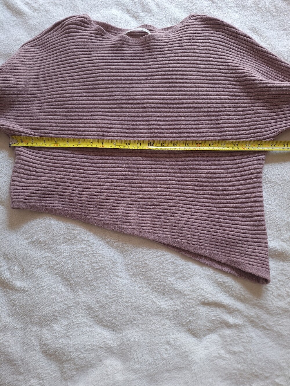 Anthropologie Ribbed Knit Sweater M Oversized Asymmetrical Mauve Purple Pullover - Picture 11 of 11